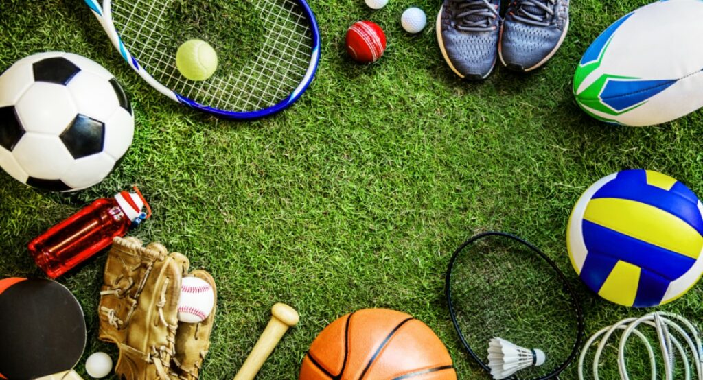 Material esportivo na grama